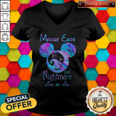 Cute Mickey Mouse Cars And Nightmare Kind Of Girl V-neck