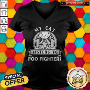 Cute My Cat Listens To Foo Figers V-neck