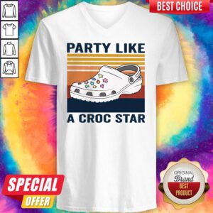 Cute Party Like A Croc Star Vintage V-neck