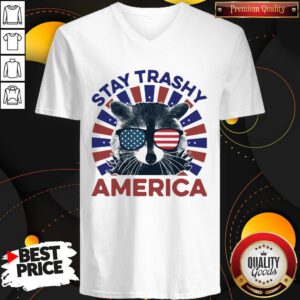 Cute Raccoon Stay Trashy America V-neck