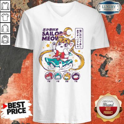 Cute Sailor Meow Sailor Moon Anime V-neck