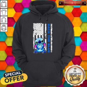 Cute Stitch American Flag Back The Blue Hoodie