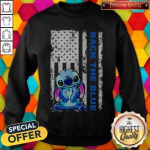 Cute Stitch American Flag Back The Blue Sweatshirt
