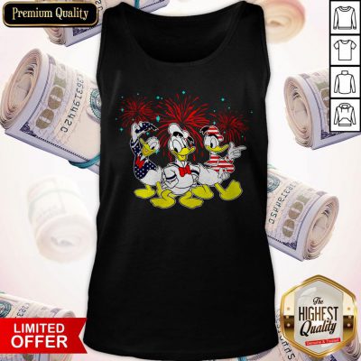 Donald Duck Happy The 4th Of July Merica American Flag Independence Day Tank Top