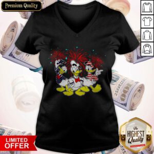 Donald Duck Happy The 4th Of July Merica American Flag Independence Day V-neck