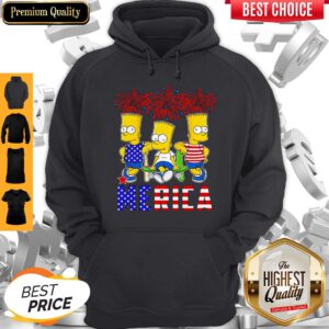 Funny Bart Simpson Happy The 4th Of July America Hoodie