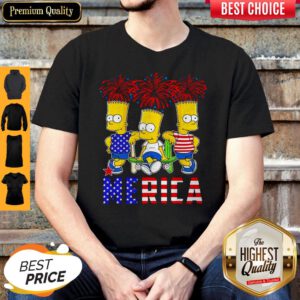 Funny Bart Simpson Happy The 4th Of July America Shirt