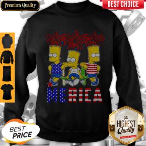 Funny Bart Simpson Happy The 4th Of July America Sweatshirt