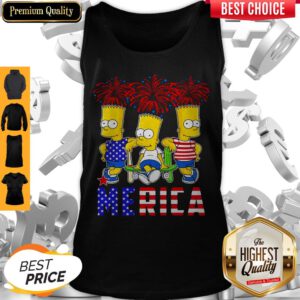 Funny Bart Simpson Happy The 4th Of July America Tank Top