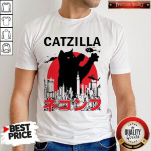 Funny Catzilla Cat Godzilla Japanese Shirt