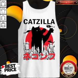 Funny Catzilla Cat Godzilla Japanese Tank Top