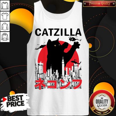 Funny Catzilla Cat Godzilla Japanese Tank Top