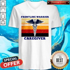Funny Frontline Warrior Caregiver Vintage Version V-neck