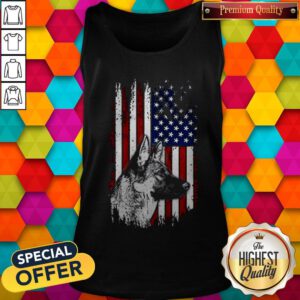 Funny German Shepherd American Flag 4th Of July Tank Top