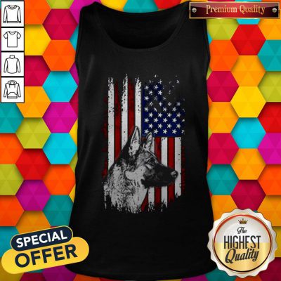Funny German Shepherd American Flag 4th Of July Tank Top