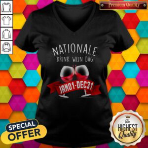 Funny Nationale Drink Wijin Dag Jano1-DEC31 V-neck