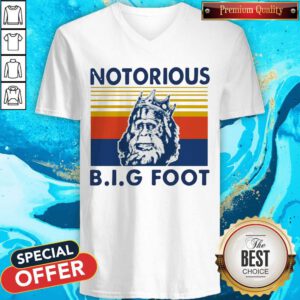 Funny Notorious Big Bigfoot Vintage V-neck