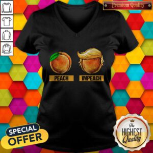 Funny Peach Impeach Trump V-neck