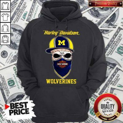 Funny Skull Harley Davidson Wolverines Hat Hoodie