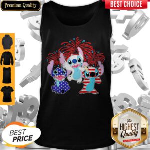 Funny Stitch Disney Happy The 4th Of July America Tank Top