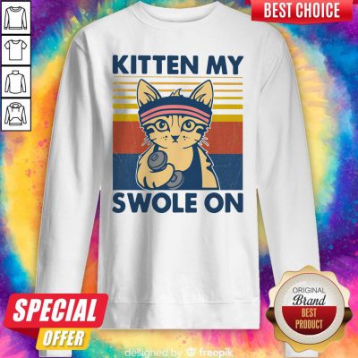 Funny Strong Cat Kitten My Swole On Vintage Sweatshirt
