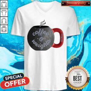 Good Coffee And Weights Fitness Tee Co V-neck