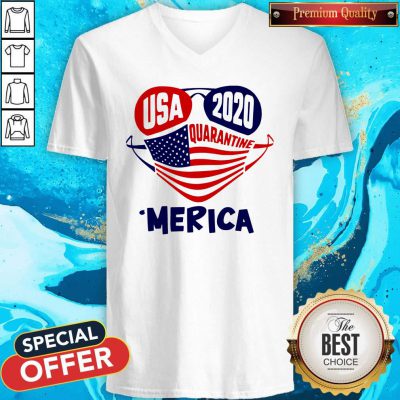 Good USA 2020 4th Of July Merica Quarantine V-neck