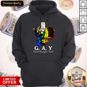 Nice LGBT Cross Jesus Gay God Accepts You Hoodie