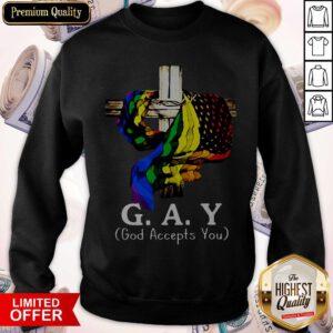 Nice LGBT Cross Jesus Gay God Accepts You Sweatshirt