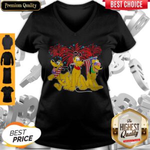 Nice Pluto Disney Happy The 4th Of July America V-neck