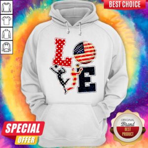 Official Love Volleyball American Flag Hoodie
