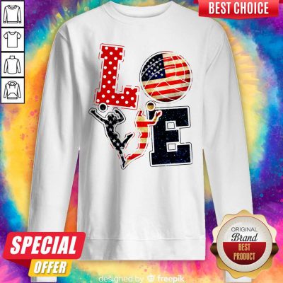 Official Love Volleyball American Flag Sweatshirt
