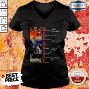 Official Megadeth Band Members Signatures V-neck