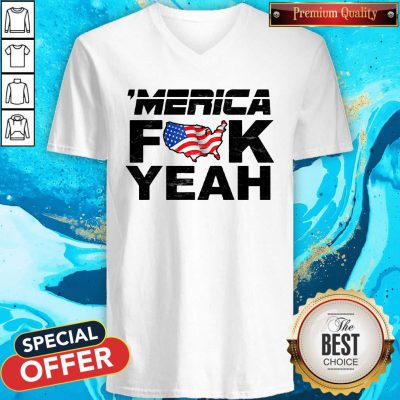 Official Merica Fuck Yeah Funny 4th Of July Short Sleeve V-neck