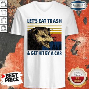 Opossum Let’s Eat Trash And Get Hit By A Car Vintage V-neck