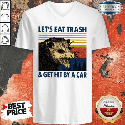 Opossum Let’s Eat Trash And Get Hit By A Car Vintage V-neck
