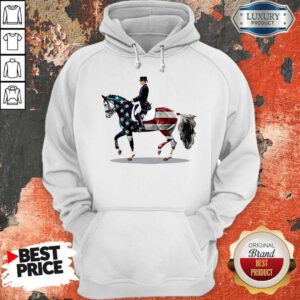 Premium American Flag Dressage Horse Hoodie