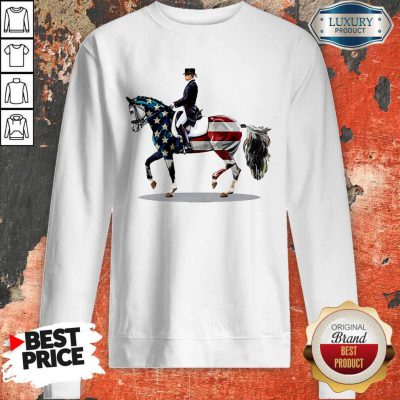 Premium American Flag Dressage Horse Sweatshirt