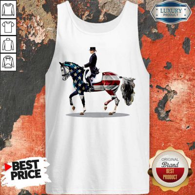 Premium American Flag Dressage Horse Tank Top