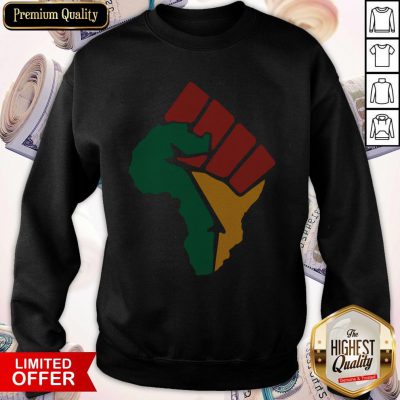 Premium America's Map Juneteeth Fist Sweatshirt