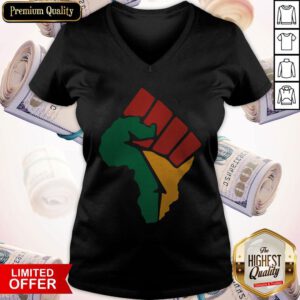 Premium America's Map Juneteeth Fist V-neck