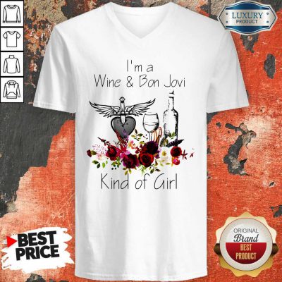 Premium I’m Wine And Bon Jovi Kind Of Girl V-neck