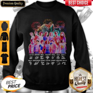 Premium Stranger Things Black Signatures Sweatshirt