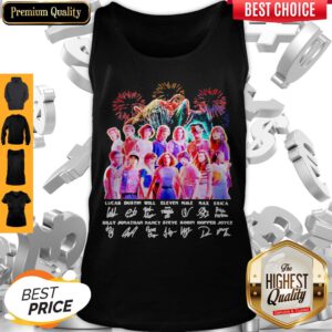 Premium Stranger Things Black Signatures Tank Top