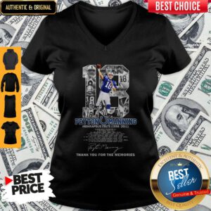 Pretty 18 Peyton Manning Indianapolis Colt Thank You For The Memories V-neck