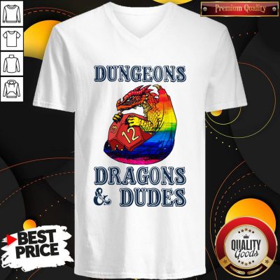 Pretty LGBT Dungeons Dragons And Dudes V-neck
