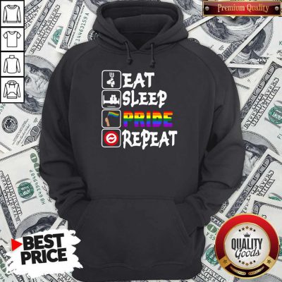 Pretty LGBT Eat Sleep Pride Repeat Hoodie