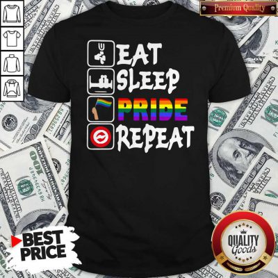 Pretty LGBT Eat Sleep Pride Repeat Shirt