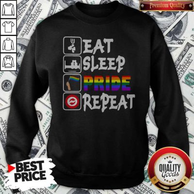 Pretty LGBT Eat Sleep Pride Repeat Sweatshirt
