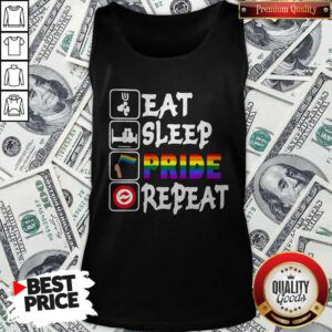 Pretty LGBT Eat Sleep Pride Repeat Tank Top